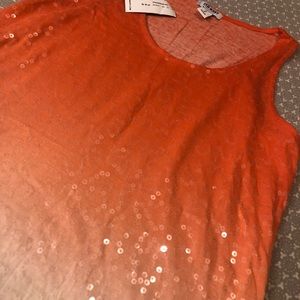 NWT Old Navy Orange Sequin Ombré Tank